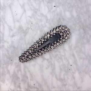 Gunmetal rhinestone hair clip